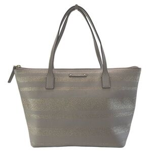Kate Spade Haven Lane Hani Glitter Stripe Tote Gray Lavender NWT | Shoulder Bag